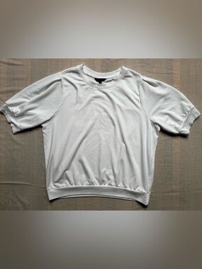 White Short-Sleeve Pullover Top
